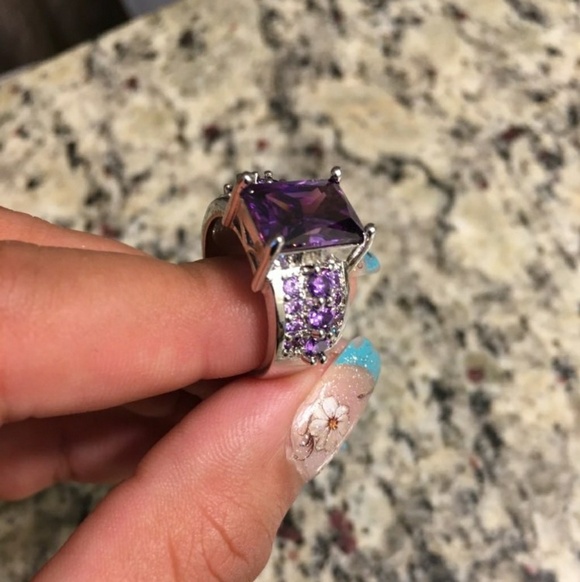 Women Purple & Silver Ring .925 Nwt - Picture 4 of 7